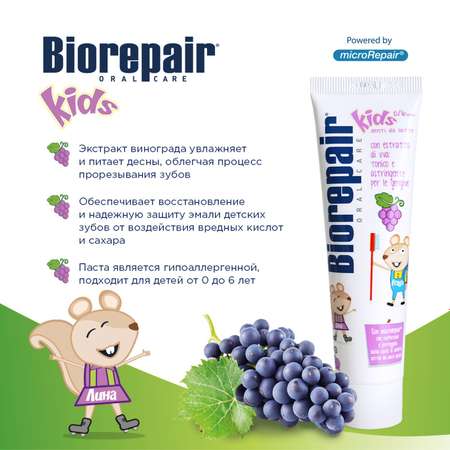 Зубная паста Biorepair Kids Grape 50мл с 0месяцев