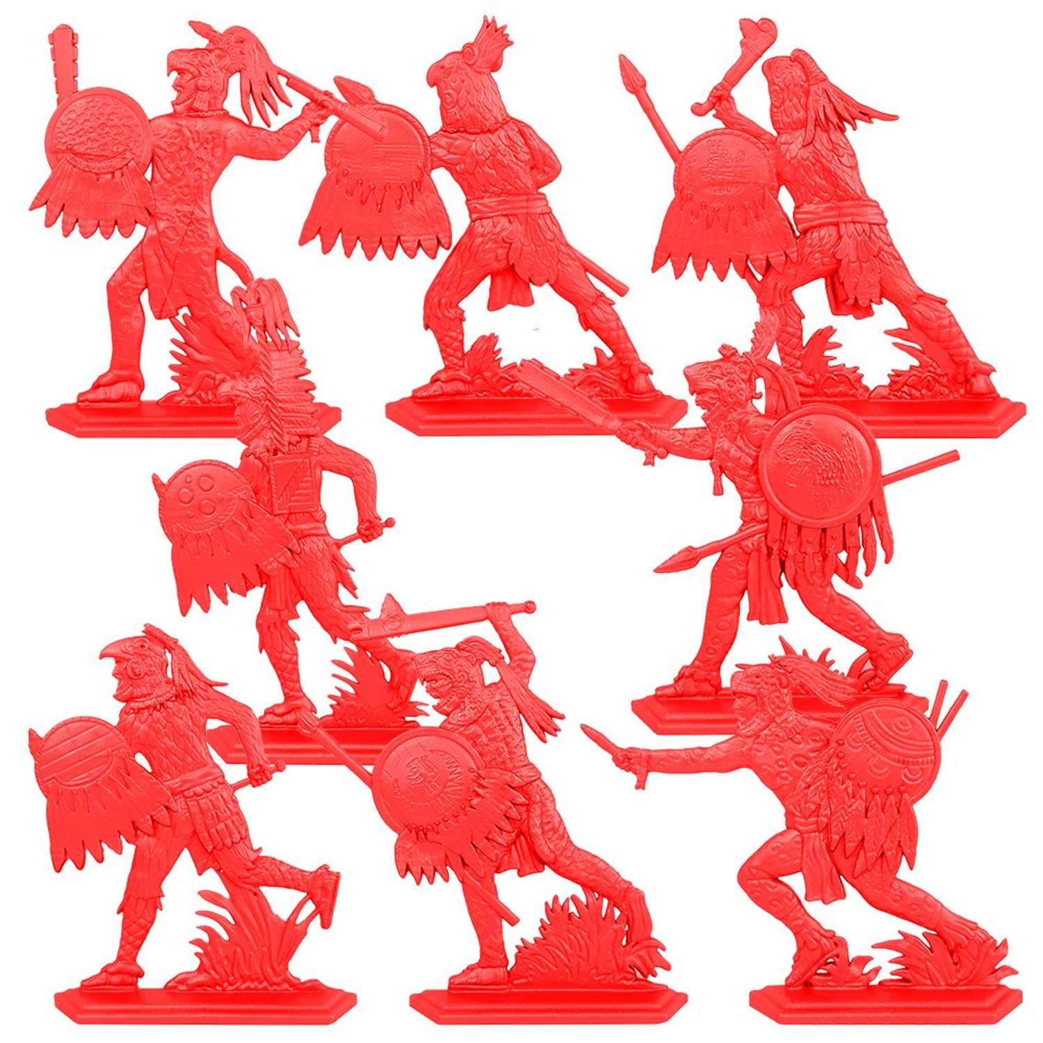 Набор солдатиков Воины и Битвы Ацтеки красный цвет - фото 2