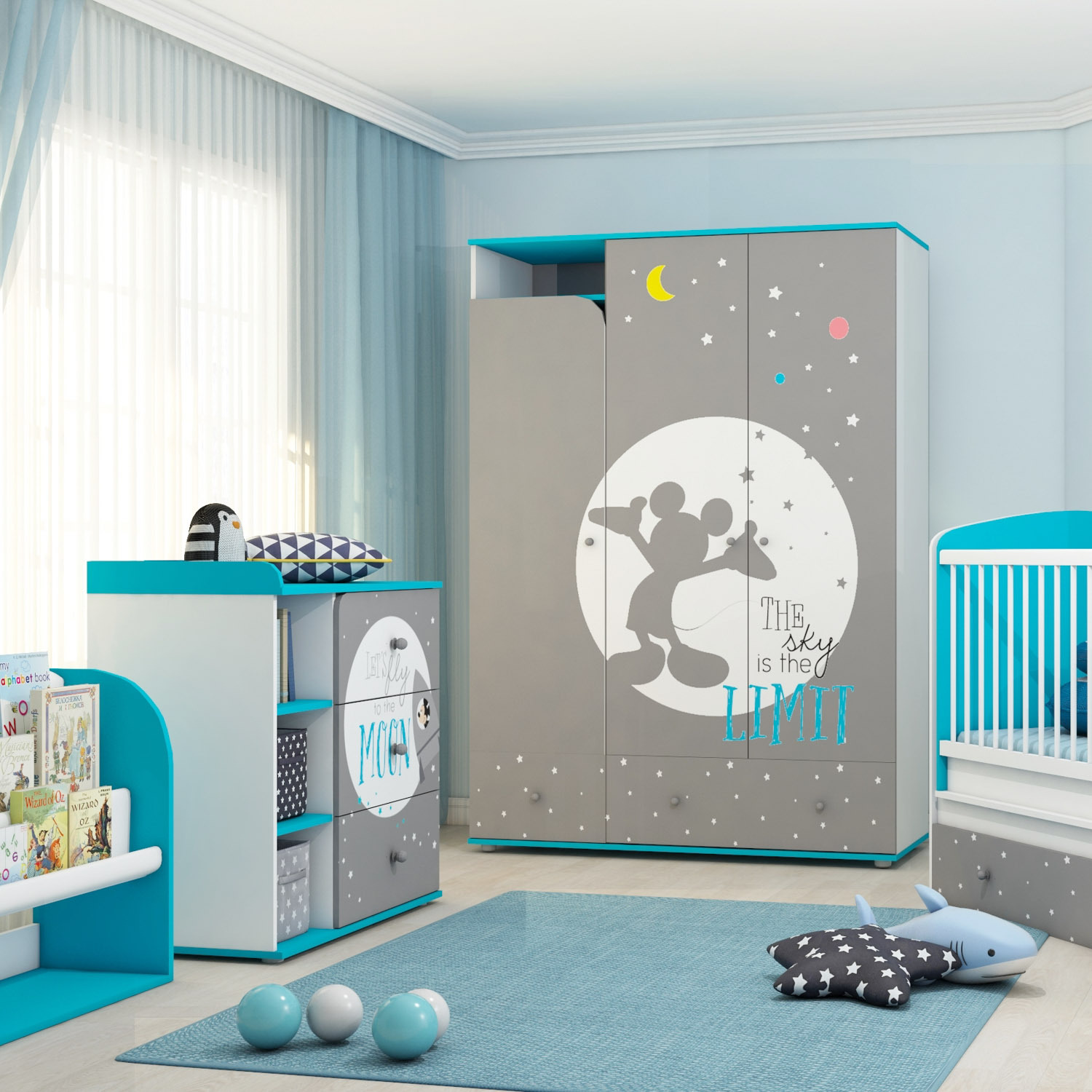 Комод Polini kids Disney baby Микки Маус с 3ящиками Белый-Серый - фото 9