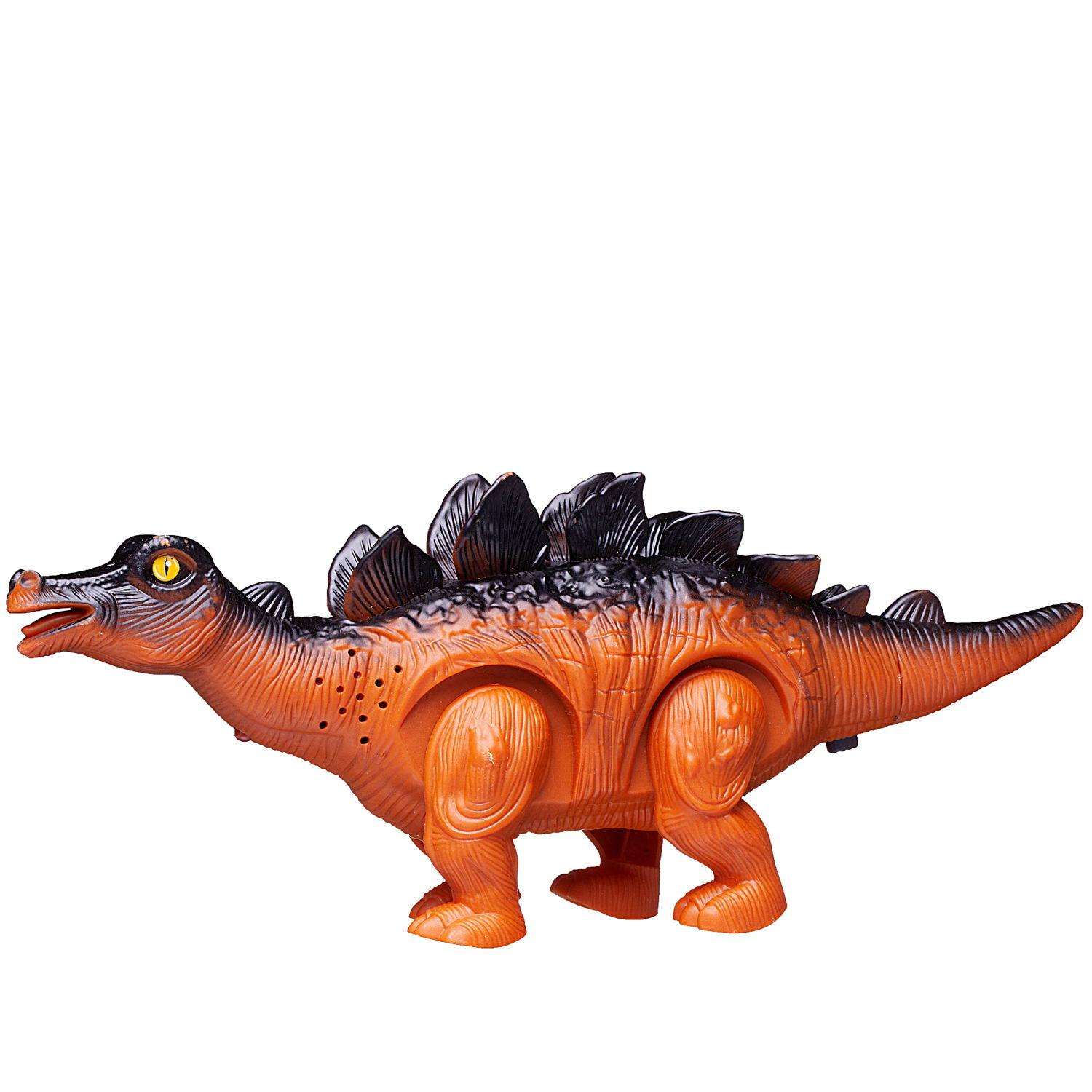 Динозавр Стегозавр Junfa оранжевый движение свет звук - фото 4