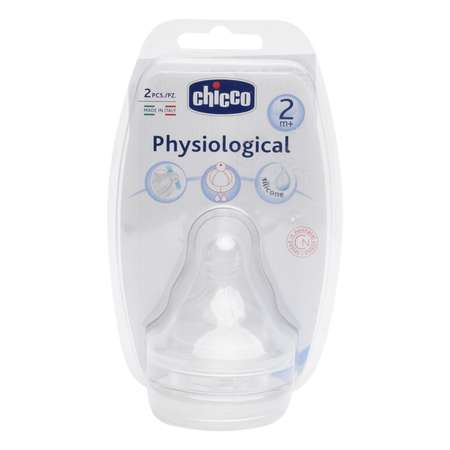 Соска Chicco силикон (средний поток) 2 шт.