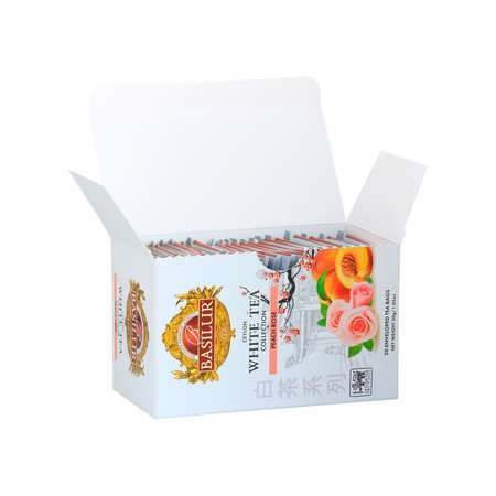 Чай белый Basilur Со вкусом персика и розы 20 саше