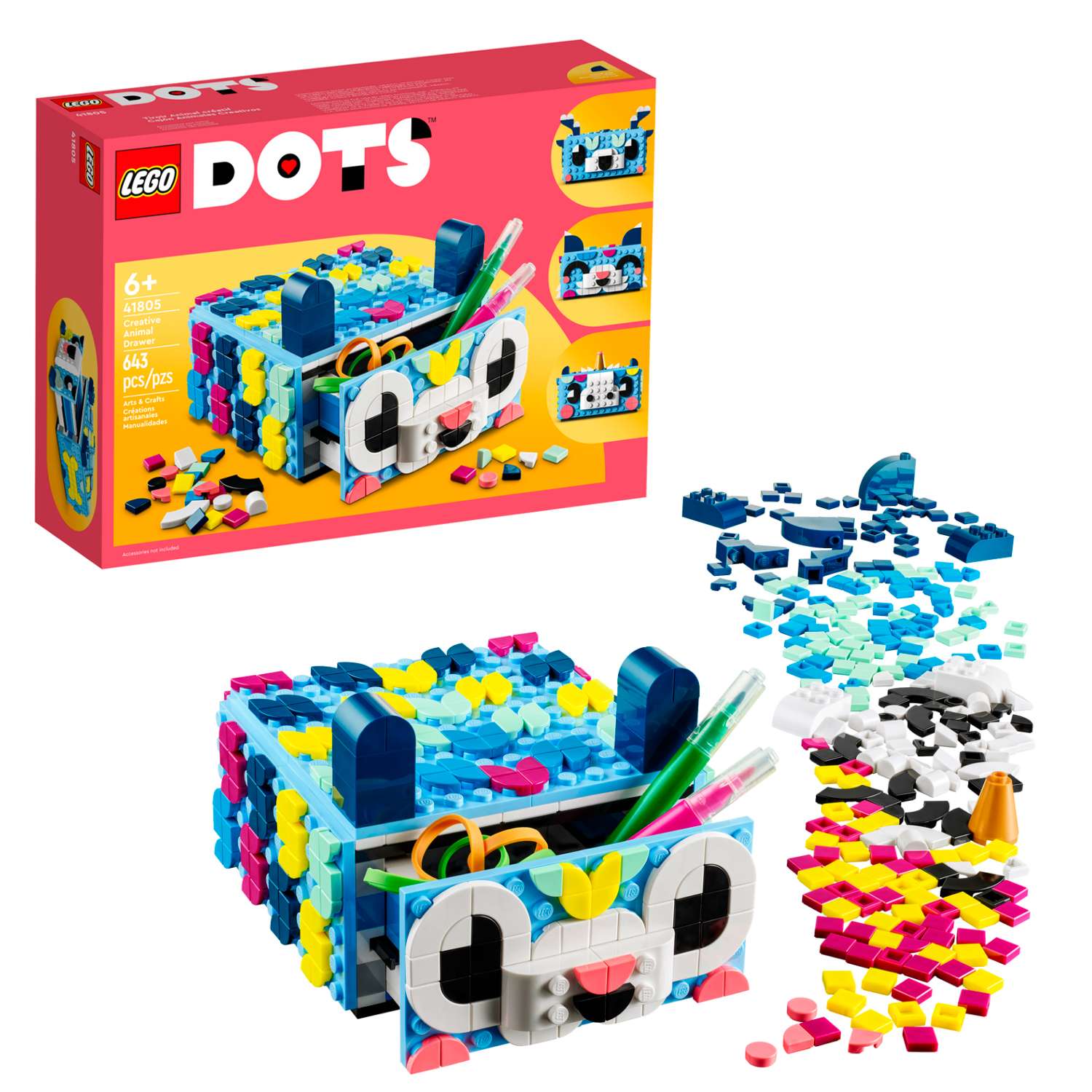 Конструктор детский LEGO Dots Креативный ящик Животные 41805 - фото 1
