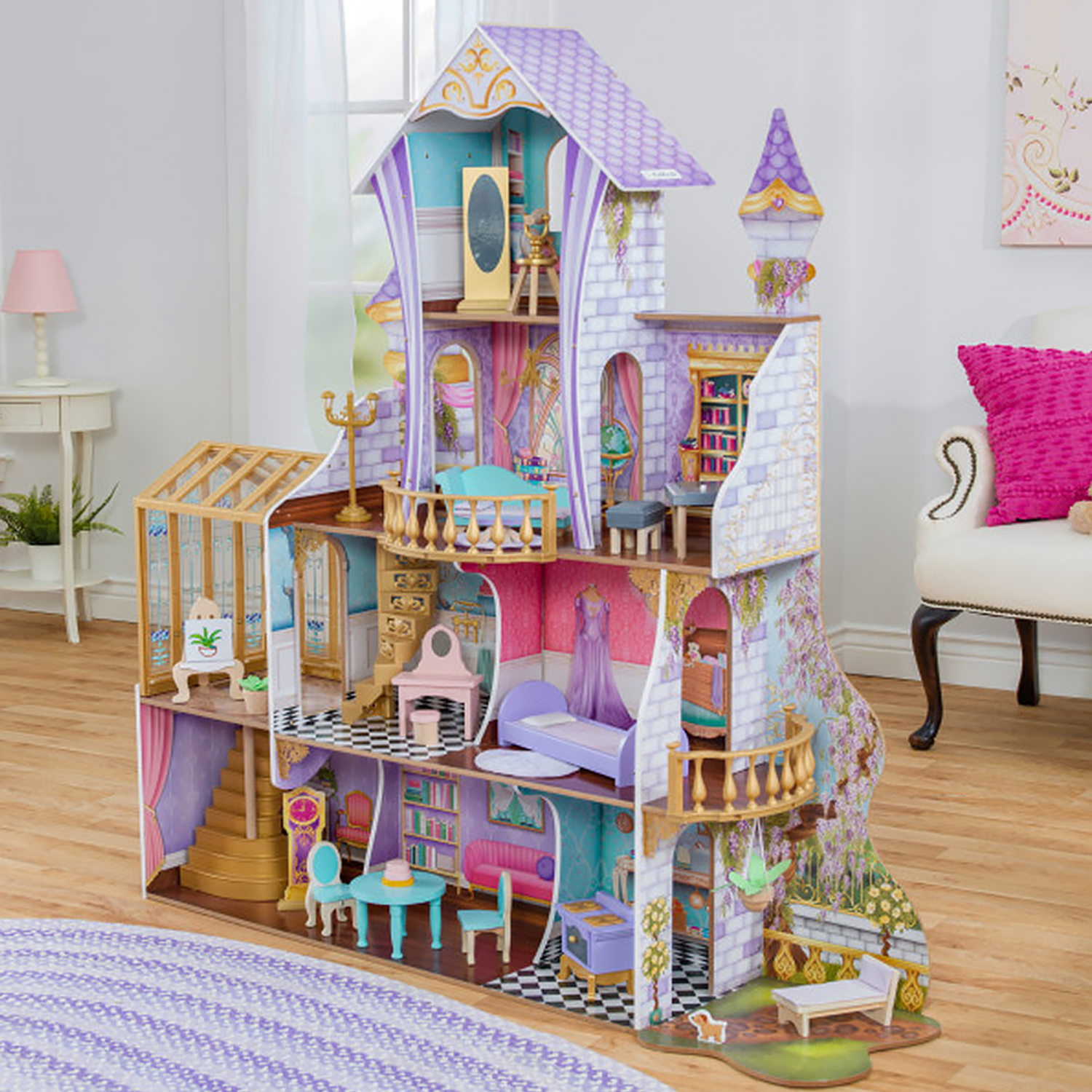 Кукольный домик  KidKraft Зачарованный Замок с мебелью 25 предметов свет звук 10153_KE 10153_KE - фото 2