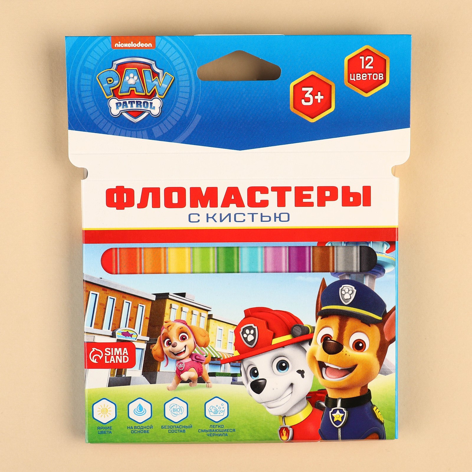 Фломастеры Paw Patrol с кистью 12 цветов Щенячий патруль - фото 5