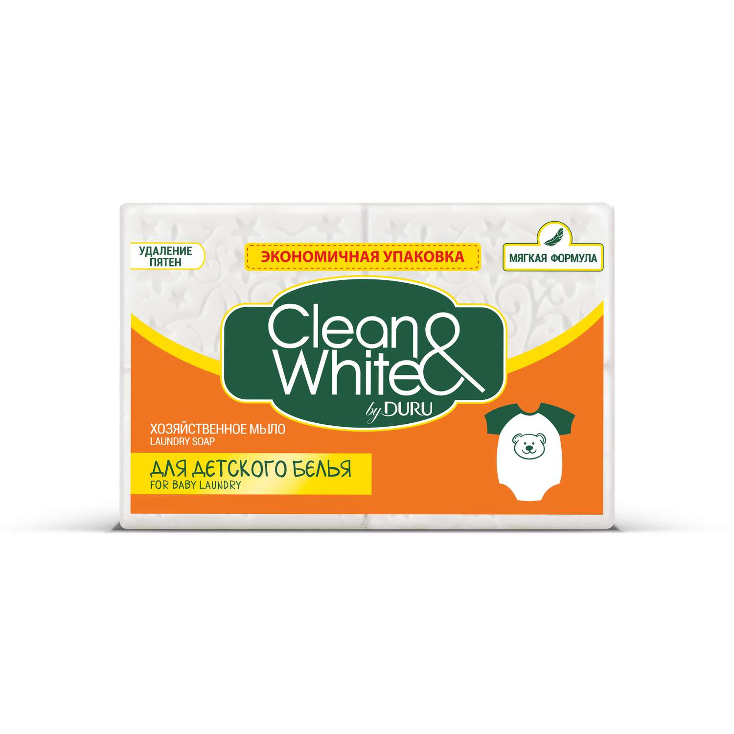 Мыло хозяйственное DURU Clean White Для детского белья 4 шт х 120г - фото 1