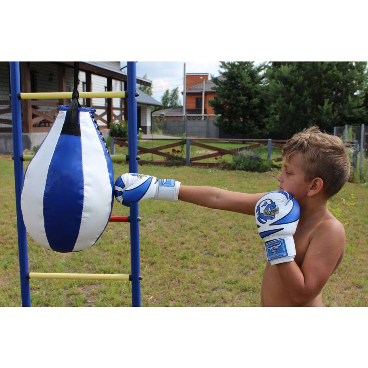 Боксерская груша Харламов-Спорт Детская вес 5 кг сине-белая - фото 2