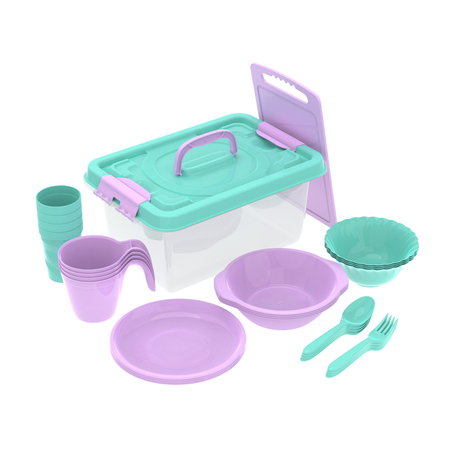 Набор посуды для пикника Альт-Пласт на 4 персон из 30 предметов - фото 5