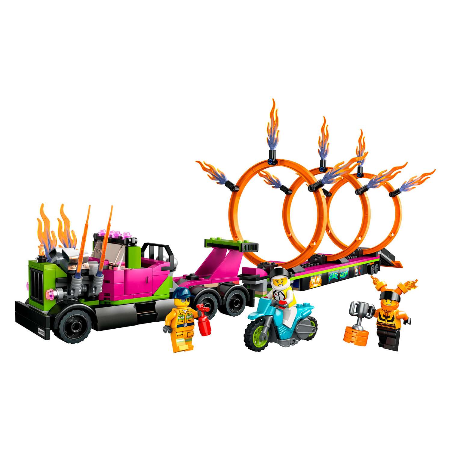 Конструктор детский LEGO City Stuntz Трюковый грузовик и огненное кольцо 60357 - фото 7
