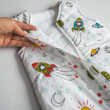 Одеяло-спальный мешок Lemur Studio 108см Утепленный Космос на белом