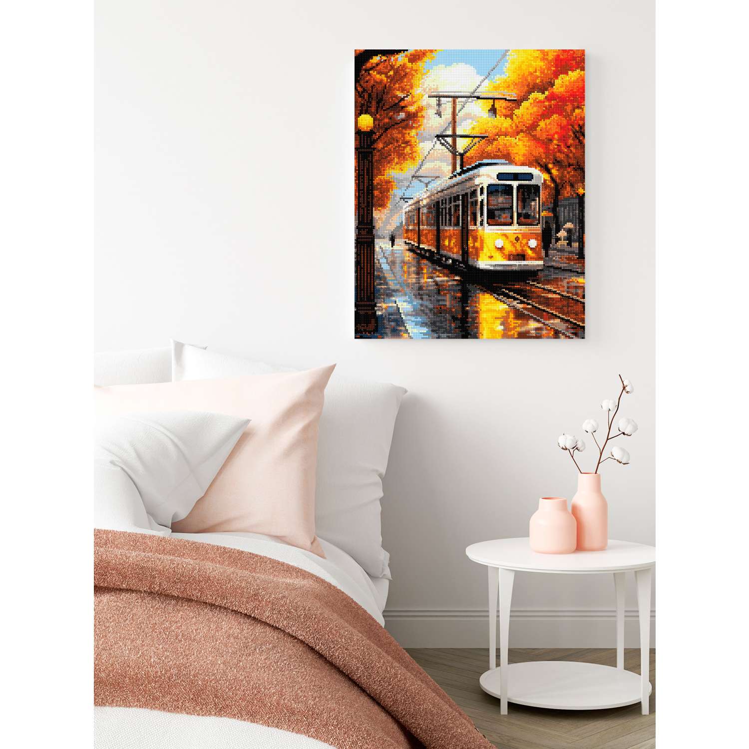 Алмазная мозаика Art sensation холст на подрамнике 40*50 см Осенний трамвай - фото 3
