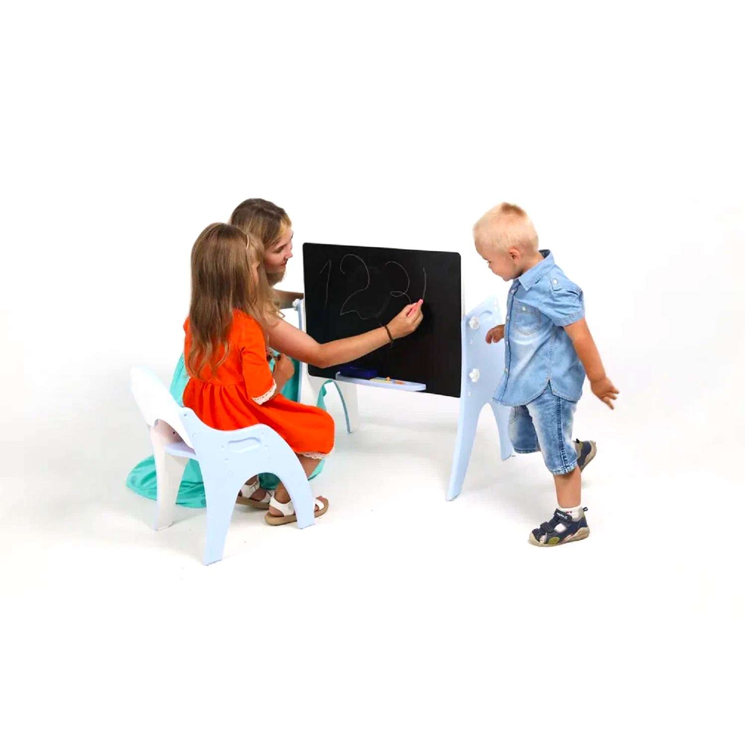 Стол-трансформер и стульчик Tech kids голубой Буквы-цифры - фото 12