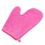 Детская мочалка FunEcotex Розовая махровая для купания рукавичка