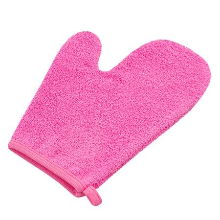 Детская мочалка FunEcotex Розовая махровая для купания рукавичка