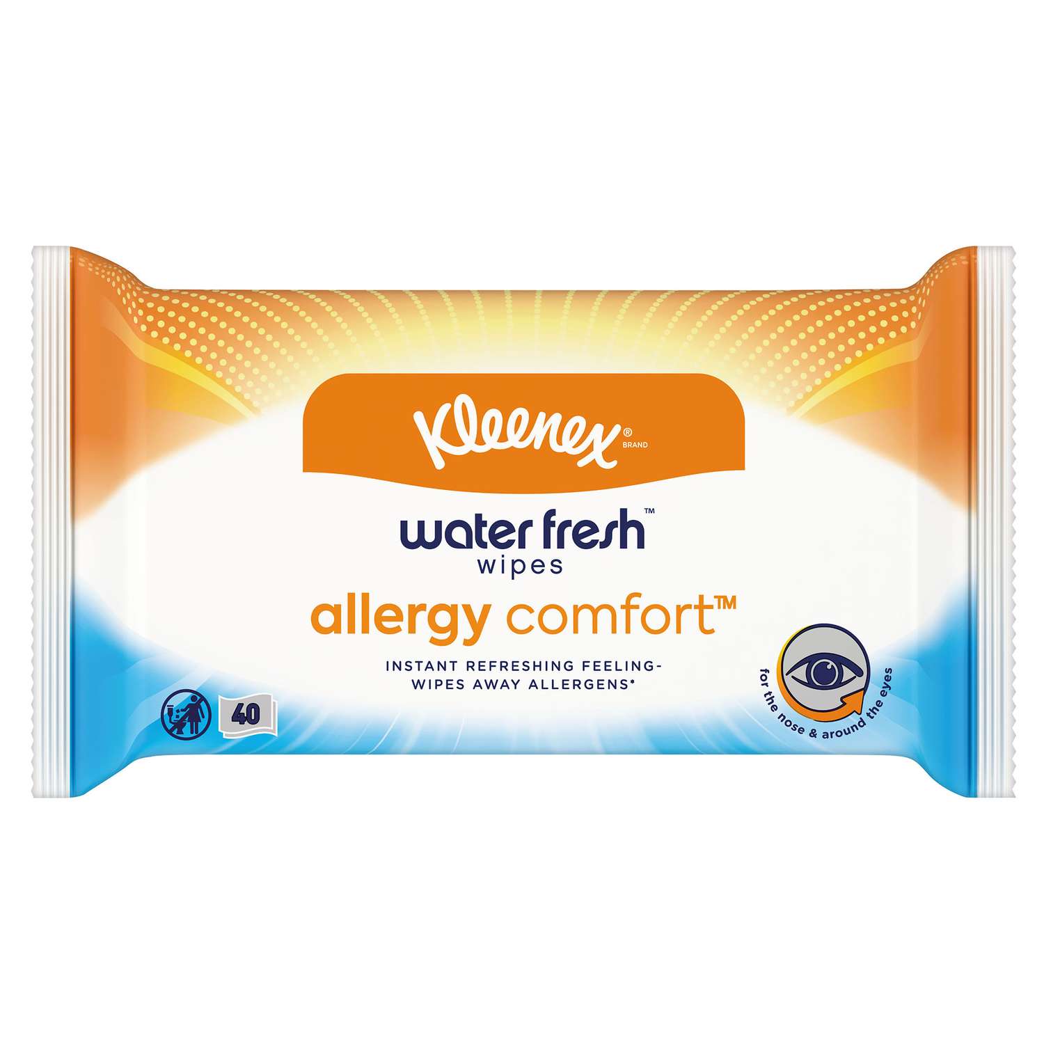 Салфетки влажные для лица и рук Kleenex Water Fresh Allergy Comfort 40шт - фото 2