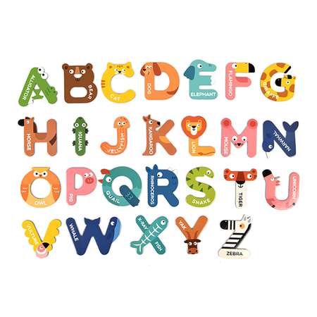 Игровой набор Mideer Магнитные буквы английского алфавита Животные