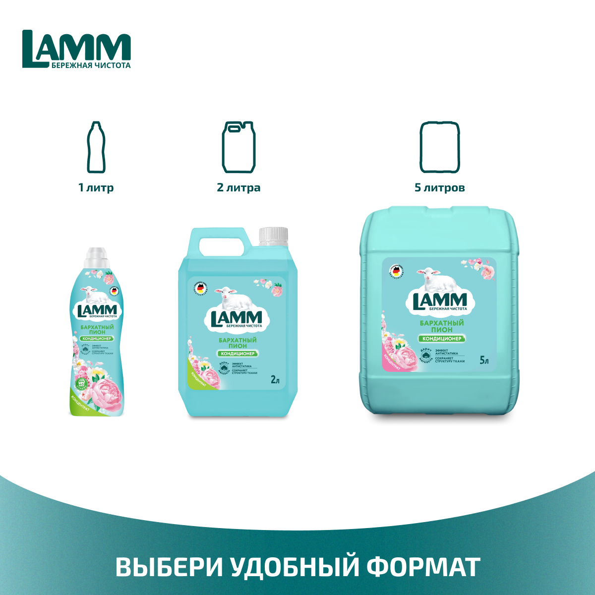 Кондиционер для белья LAMM Бархатный пион 2л - фото 6