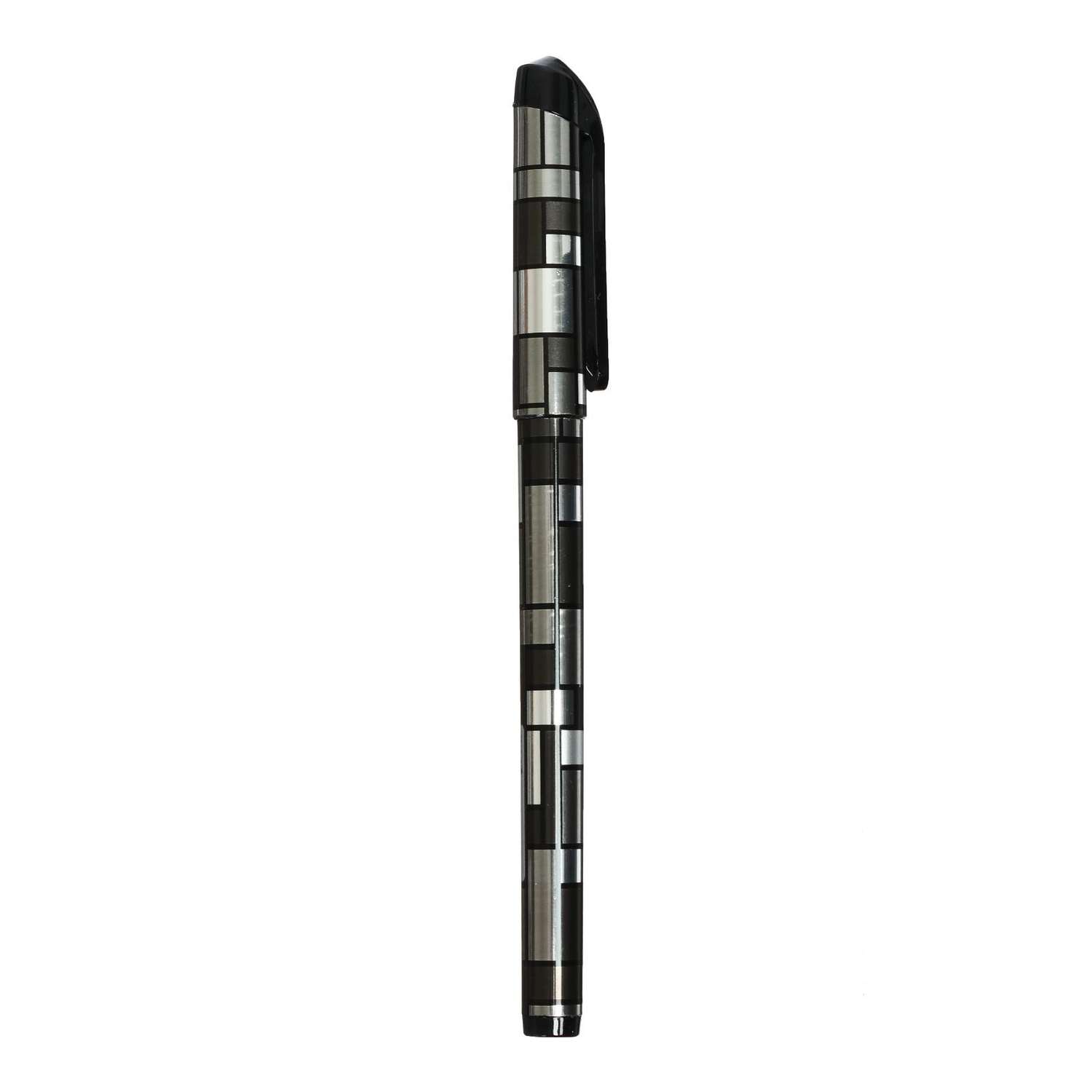 Ручка Sima-Land гелевая 0.5 мм чёрная корпус серебристый с рифленым держателем - фото 1