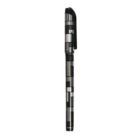 Ручка Sima-Land гелевая 0.5 мм чёрная корпус серебристый с рифленым держателем