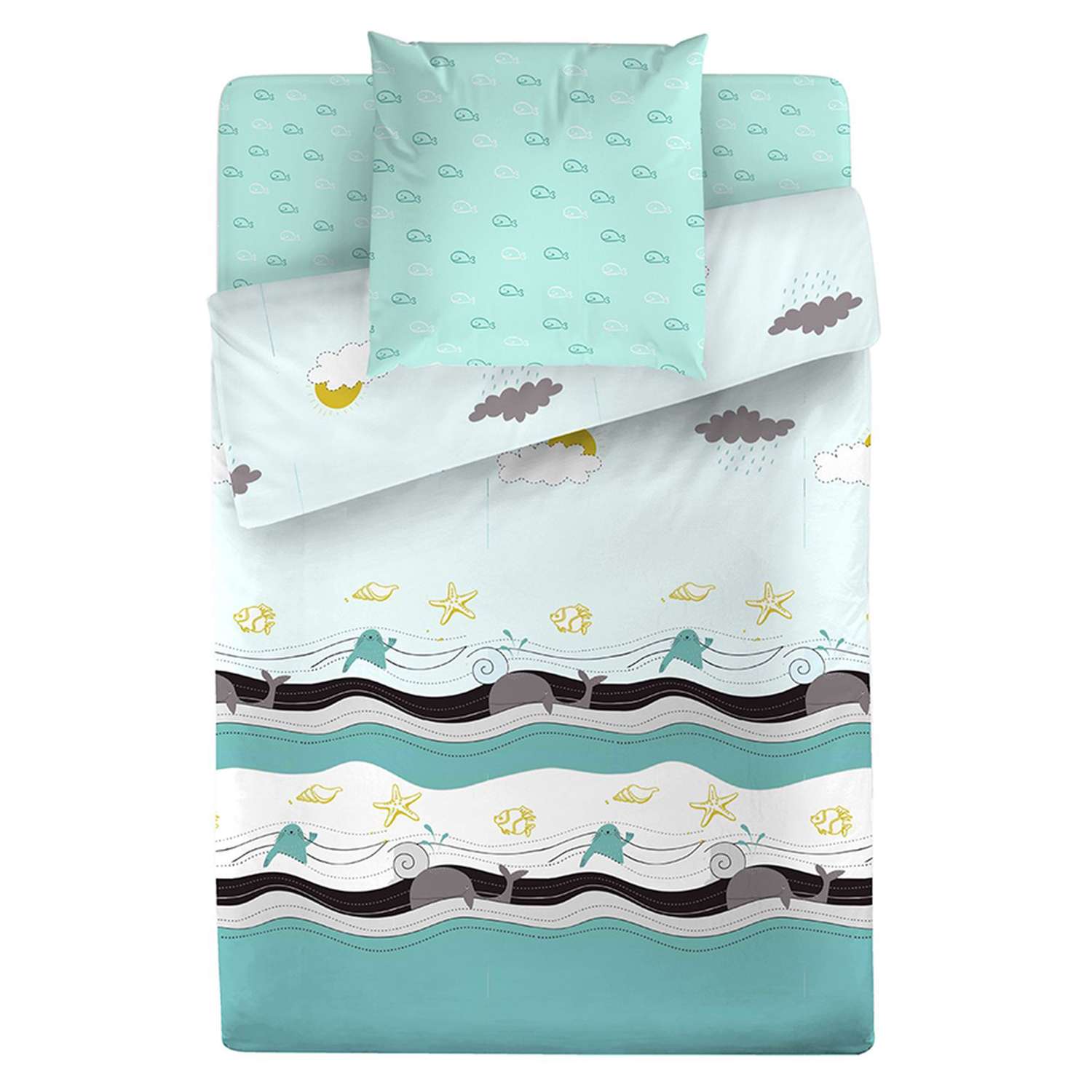 Комплект постельного белья BRAVO kids dreams Атлантика 1.5 спальный 3 предмета Сатин - фото 2
