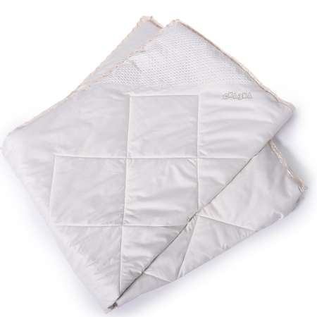 Одеяло BelPol цвет экрю кружевной кант уголок из узорной ткани