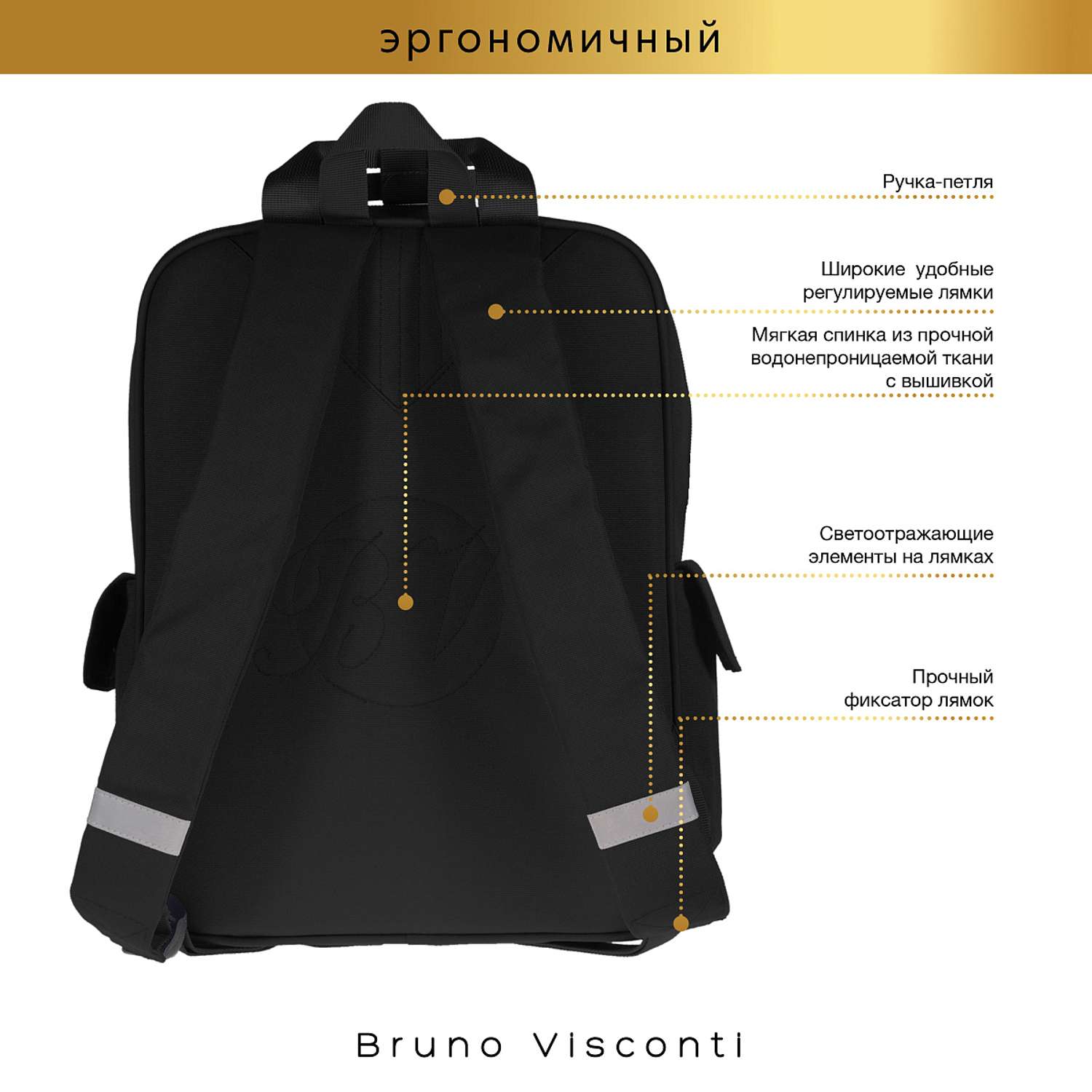 Сумка-рюкзак Bruno Visconti черный - фото 10