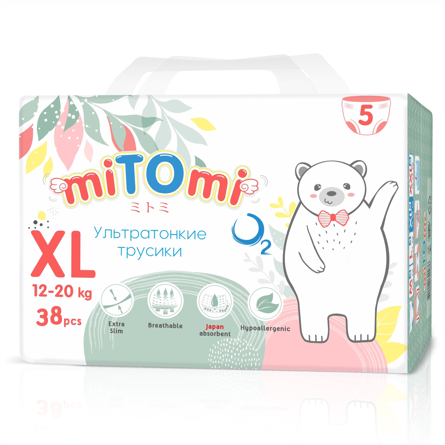 Подгузники-трусики miTOmi O₂ ультратонкие XL 12-20 кг 38 шт - фото 2