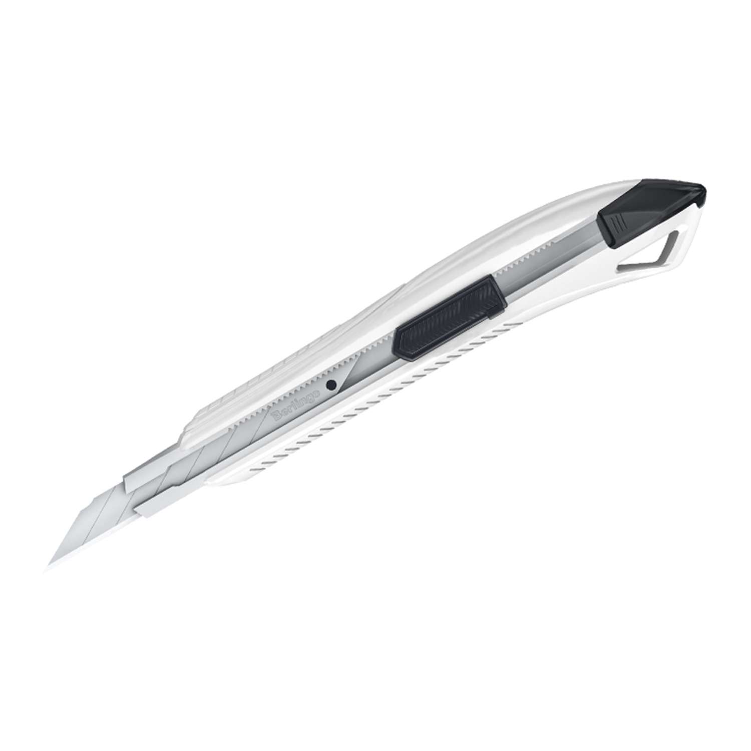 Нож канцелярский BERLINGO Razzor 200 9 мм auto-lock белый европодвес - фото 1