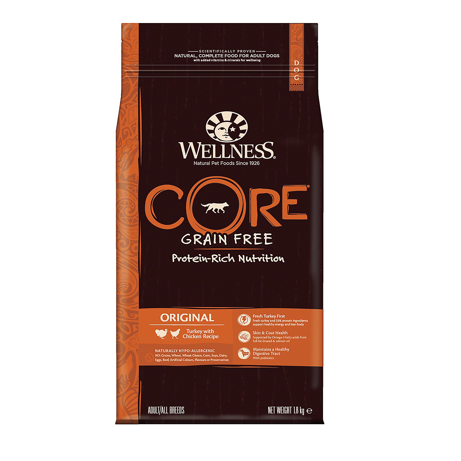 Сухой корм для собак Wellness CORE 1.8 кг курица, индейка (для домашних, полнорационный) - фото 2