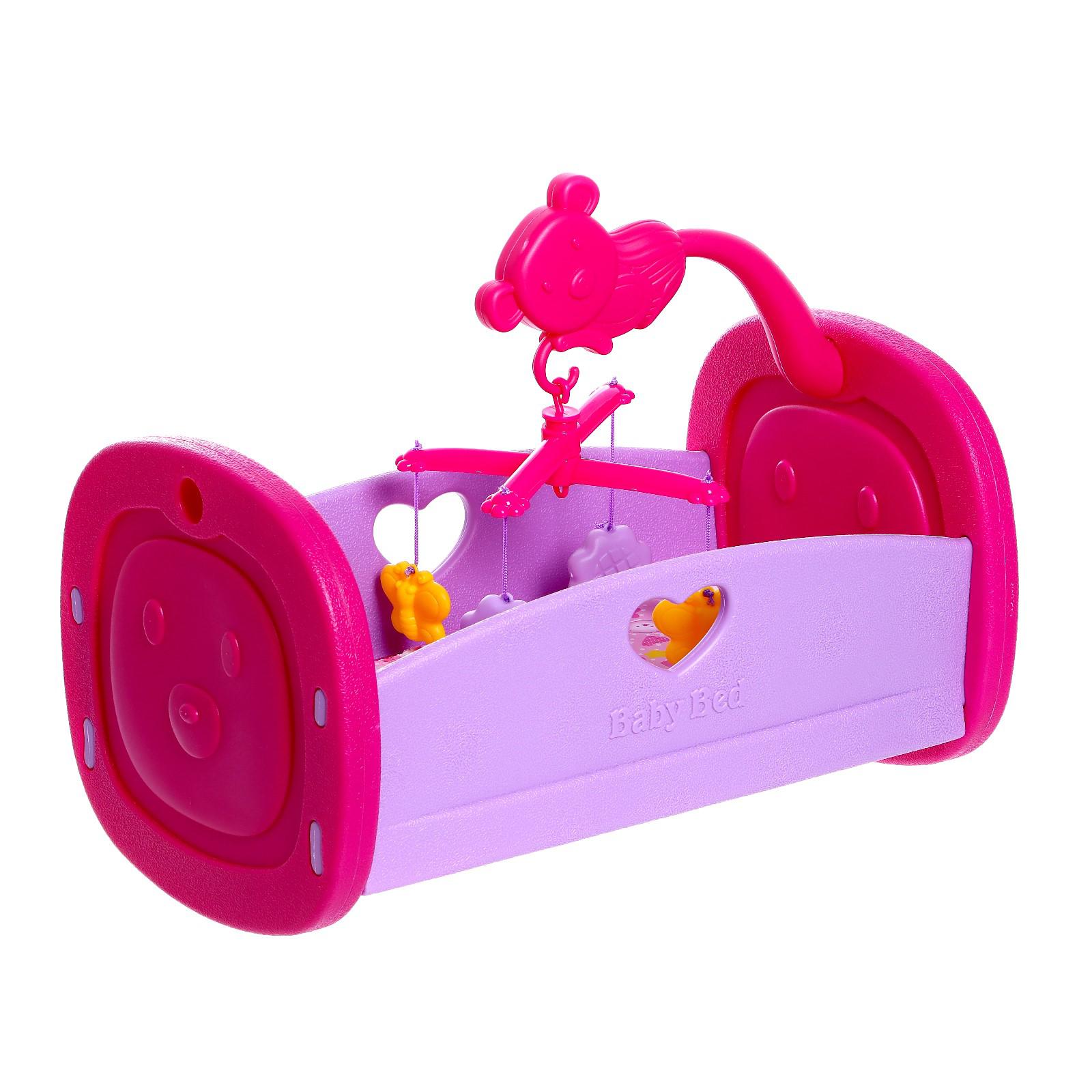 Кровать для кукол Sima-Land Малыш с аксессуарами 5181353 - фото 4