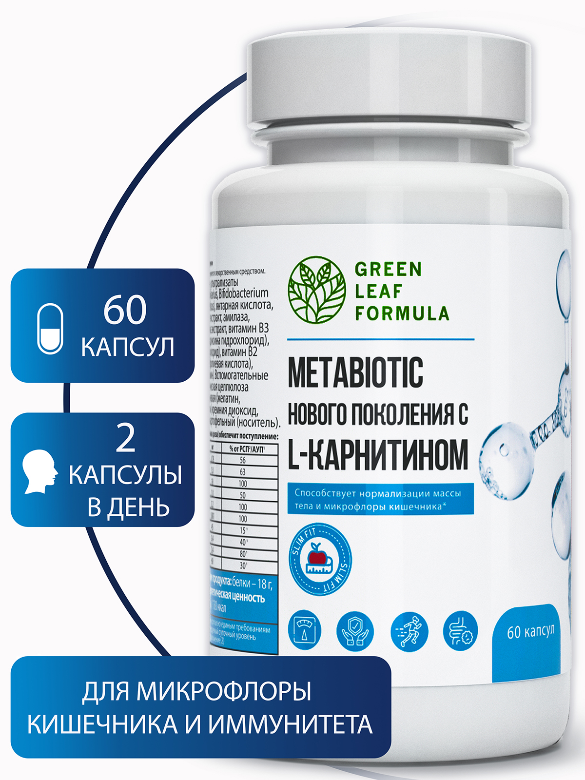 Эхинацея и Метабиотик Green Leaf Formula витамины для кишечника и иммунитета от гриппа и простуды 90 капсул - фото 7