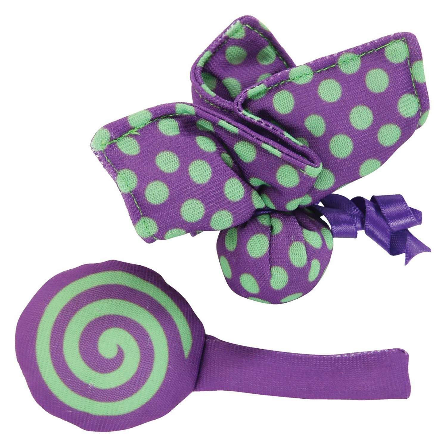 Игрушка для кошек Zolux Бабочка и конфета с мятой малые 2шт Фиолетовые - фото 1