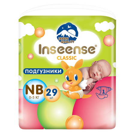 Подгузники INSEENSE на липучках Classic Plus NB 0-5 кг 29 шт