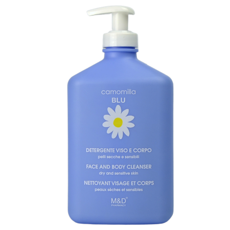 Гель для умывания лица и тела Camomilla BLU для чувствительной кожи Face and body cleanser 500 мл