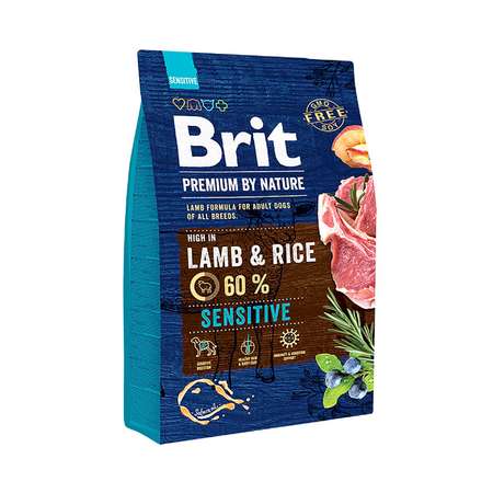 Корм Brit Premium 3кг для собак с чувствительным пищеварением ягненок