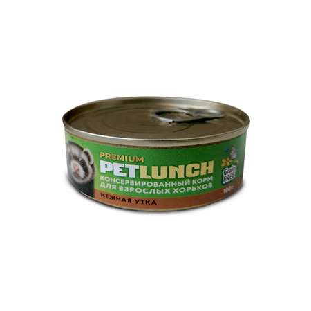 Консервированный корм Lunch for pets для взрослых хорьков нежная утка паштет 100 г х 12 шт