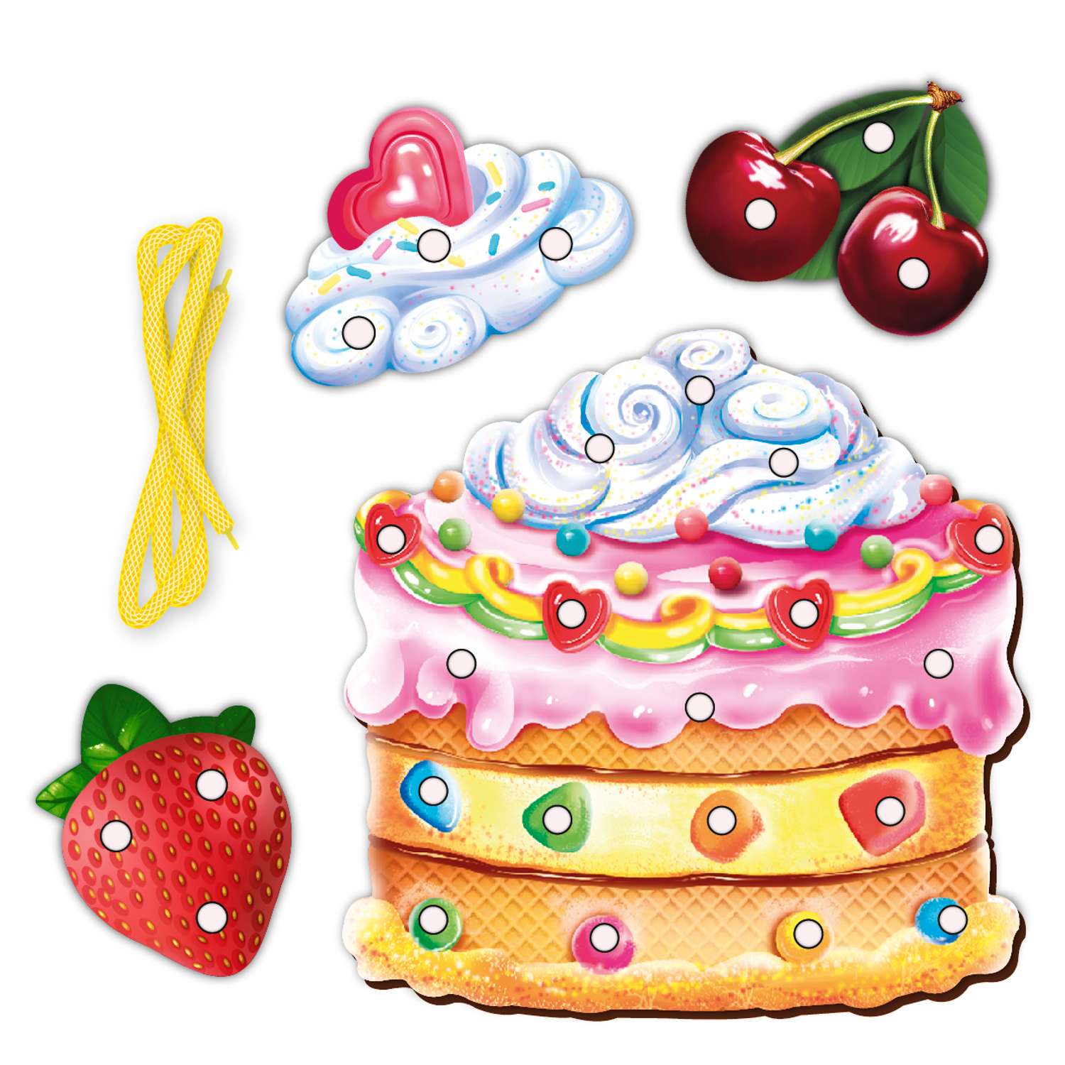 Шнуровка PREZENT Торт с ягодами 140х140 мм - фото 2