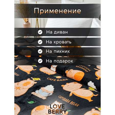 Плед LOVEBERRY 1.5 спальный капибара