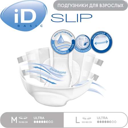 Подгузники для взрослых iD Slip basic M 10 шт