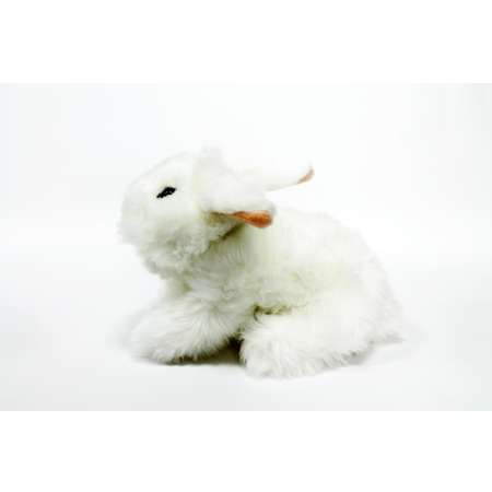 Игрушка мягкая LEOSCO Кролик лежащий белый 22 см