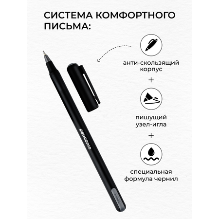 Ручка LINC шариковая набор 12 штук черная для школы и офиса
