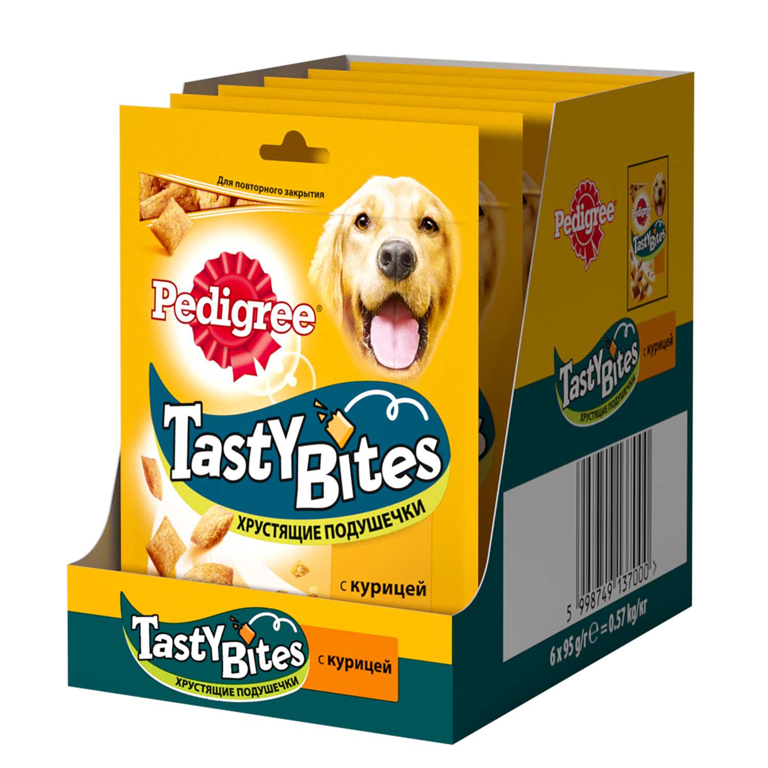 Лакомство для собак Pedigree Tasty Bites Хрустящие подушечки с курицей 95г - фото 3