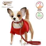 Реалистичная игрушка HANSA собака Чихуахуа в красной футболке 24 см