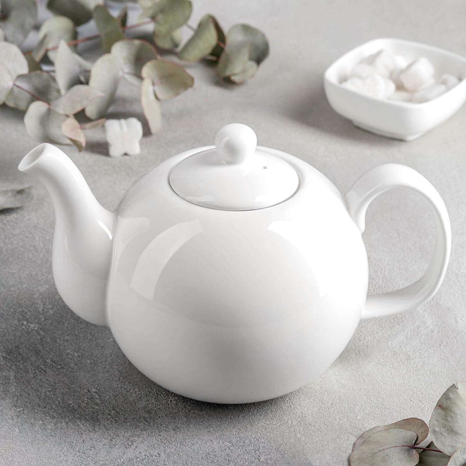 Заварочный чайник Sima-Land фарфоровый Wilmax Olivia «Классика» 1.1 л цвет белый - фото 1
