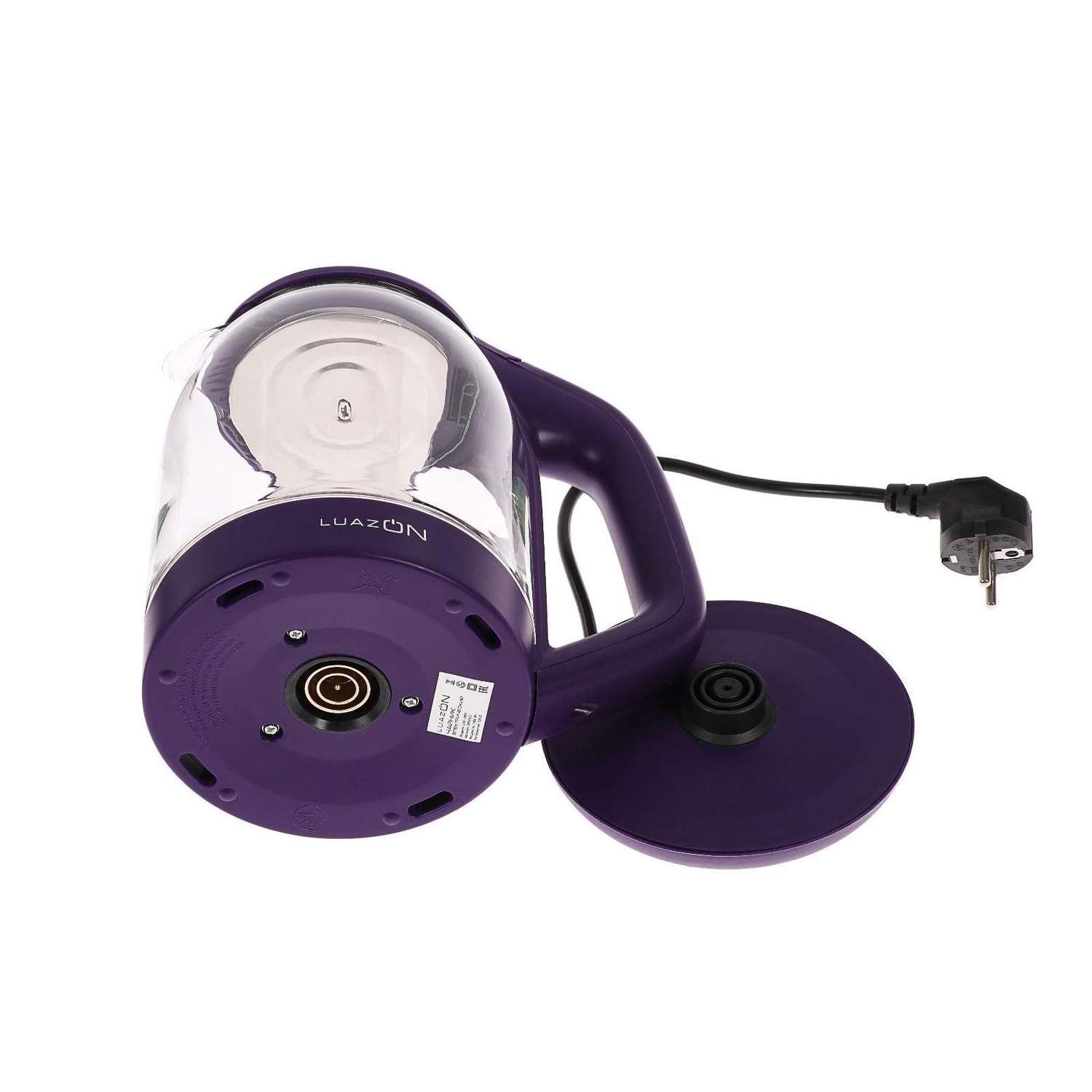 Чайник Luazon Home электрический LSK-1809 стекло 1.8 л 1500 Вт подсветка фиолетовый - фото 9