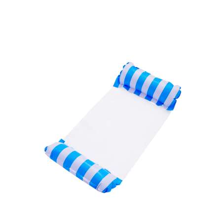 Детский матрас - гамак SHARKTOYS для плавания с надувными валиками размер 120 на 70 см синий