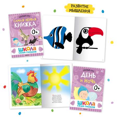 Комплект книг Базовый курс Школа Семи Гномов 0+ (6 книг +развивающие игры для детей до 1года)