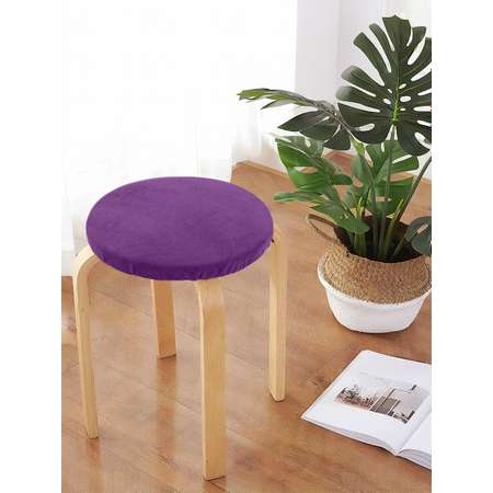 Подушка на стул DeNASTIA бархатная D31.5 см фиолетовый P111191
