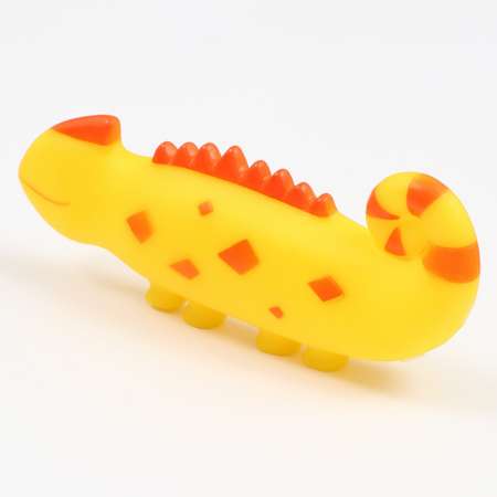 Игрушка Пижон пищащая «Хамелеон» для собак 19 см жёлтая