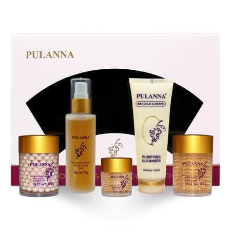 Подарочный набор для лица PULANNA Био-Золото и Виноград 5 пр. - Bio-Gold and Grape Cosmetics Set